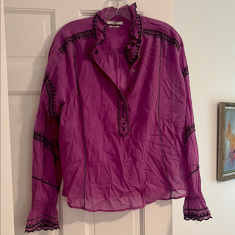 Isabel marant Women's Purple Ruffled Top size L